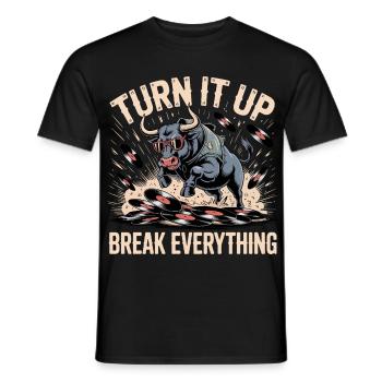 Dreh auf, Vinylbull - Männer T-Shirt - Schwarz - Vorne - AI Model Male 178 light (178cm)