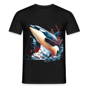 Orque Épaulard - T-shirt homme - noir - Devant - AI Model Male 178 light (178cm)