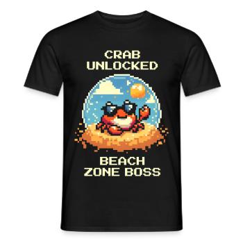 Krabbe freigeschaltet: Strandboss | Strand Krebs - Männer T-Shirt - Schwarz - Vorne - AI Model Male 178 light (178cm)