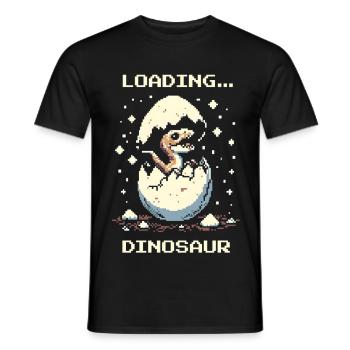 Loads... Dinosaur | Retro Dino Pixel Art - Men's T-Shirt - black - Front - AI Model Male 178 light (178cm)