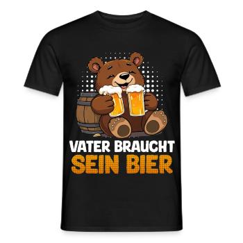 LE FUTUR PAPA A BESOIN DE SA BIÈRE Drôle - T-shirt homme - noir - Devant - AI Model Male 178 light (178cm)