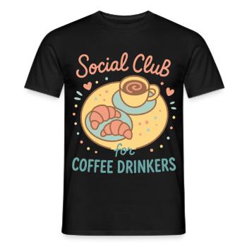 Club social pour les buveurs de café Design - T-shirt homme - noir - Devant - AI Model Male 178 light (178cm)