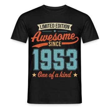 Awesome Since 1953 - Men's T-Shirt - black - Front - AI Model Male 178 light (178cm)
