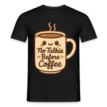 No Talkie Before Coffee Cute Cozy Design - Men's T-Shirt - black - Front - AI Model Male 178 light (178cm)