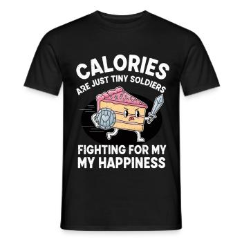 Cake Warrior Fight for Happiness - Men's T-Shirt - black - Front - AI Model Male 178 light (178cm)