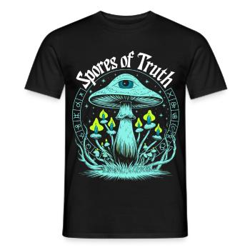 Champignon magique - Découverte de soi spirituelle - T-shirt homme - noir - Devant - AI Model Male 178 light (178cm)