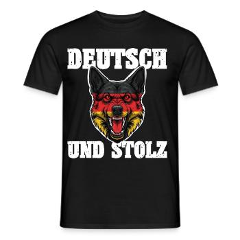 German Shepherd - Men's T-Shirt - black - Front - AI Model Male 178 light (178cm)