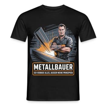 Métallurgiste avec slogan et design industriel - T-shirt homme - noir - Devant - AI Model Male 178 light (178cm)