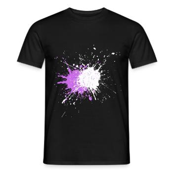 Explosion de couleur violette sur noir - T-shirt homme - noir - Devant - AI Model Male 178 light (178cm)