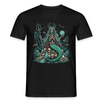 Okkulte Meermagierin mit Schädel - Männer T-Shirt - Schwarz - Vorne - AI Model Male 178 light (178cm)