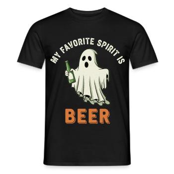 Humorous ghost drink print - Men's T-Shirt - black - Front - AI Model Male 178 light (178cm)