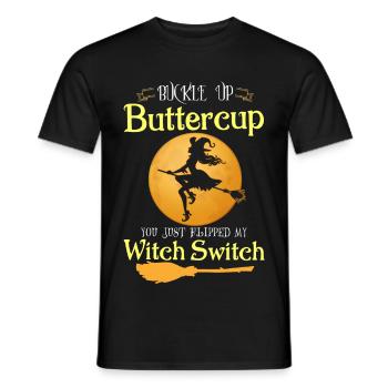 Schnallen Sie sich an Butterblume Hexenschalter Halloween - Männer T-Shirt - Schwarz - Vorne - AI Model Male 178 light (178cm)