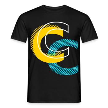 Initial letter C - Men's T-Shirt - black - Front - AI Model Male 178 light (178cm)