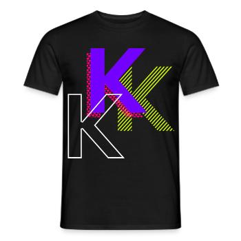 k - Conception de graffitis - T-shirt homme - noir - Devant - AI Model Male 178 light (178cm)