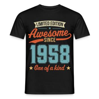 Awesome Since 1958 - Men's T-Shirt - black - Front - AI Model Male 178 light (178cm)