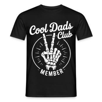 Bone hand with Cool Dads Club lettering - Men's T-Shirt - black - Front - AI Model Male 178 light (178cm)