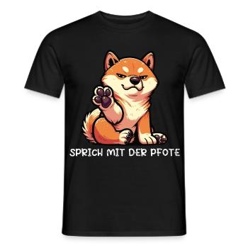 Parlez au propriétaire de Paw Shiba Inu Shiba - T-shirt homme - noir - Devant - AI Model Male 178 light (178cm)