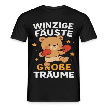 Kuschelbär im Boxring Shirt Motivation - Männer T-Shirt - Schwarz - Vorne - AI Model Male 178 light (178cm)