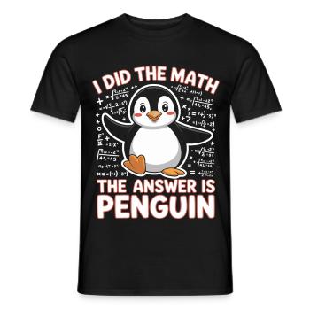 J’ai fait le calcul, la réponse est pingouin - T-shirt homme - noir - Devant - AI Model Male 178 light (178cm)