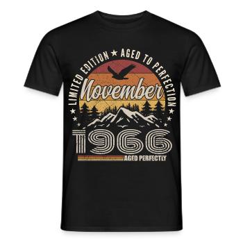 Legenden November 1966 Jahrgang November 1966 - Männer T-Shirt - Schwarz - Vorne - AI Model Male 178 light (178cm)