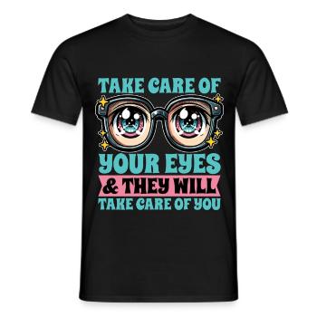Optométriste Prenez soin de vos yeux Ophtalmologiste - T-shirt homme - noir - Devant - AI Model Male 178 light (178cm)