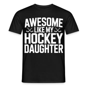 Genial wie meine Tochter Papa Hockey - Männer T-Shirt - Schwarz - Vorne - AI Model Male 178 light (178cm)