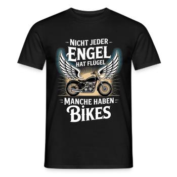 Angels without wings – Bikes - Men's T-Shirt - black - Front - AI Model Male 178 light (178cm)