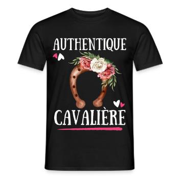 Authentic Cavaliere - Men's T-Shirt - black - Front - AI Model Male 178 light (178cm)