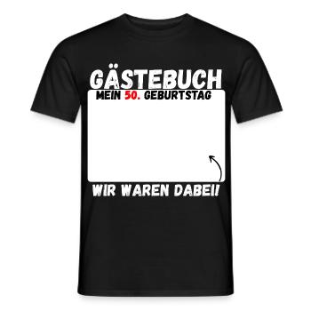 Chemise d’invité album 50e anniversaire - T-shirt homme - noir - Devant - AI Model Male 178 light (178cm)