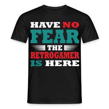 Have no Fear the Retrogamer is here Outfit - Men's T-Shirt - black - Front - AI Model Male 178 light (178cm)