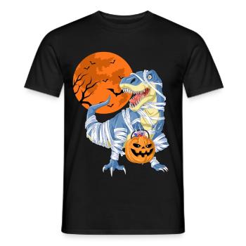 T-Rex Momie Halloween - T-shirt homme - noir - Devant - AI Model Male 178 light (178cm)