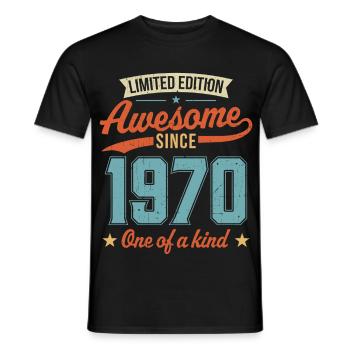Génial depuis 1970 - T-shirt homme - noir - Devant - AI Model Male 178 light (178cm)