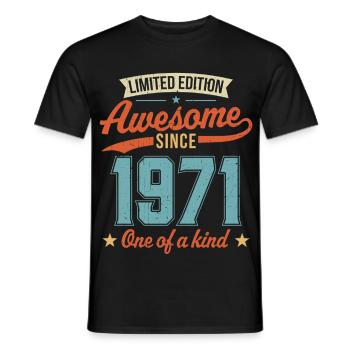 Génial depuis 1971 - T-shirt homme - noir - Devant - AI Model Male 178 light (178cm)
