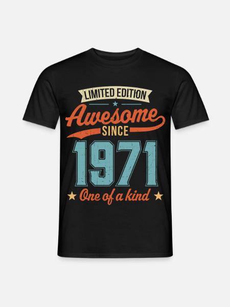Awesome Since 1971 - Men's T-Shirt - black