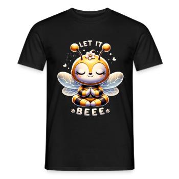 Let it Bee – Meditating Yoga Bee - Men's T-Shirt - black - Front - AI Model Male 178 light (178cm)