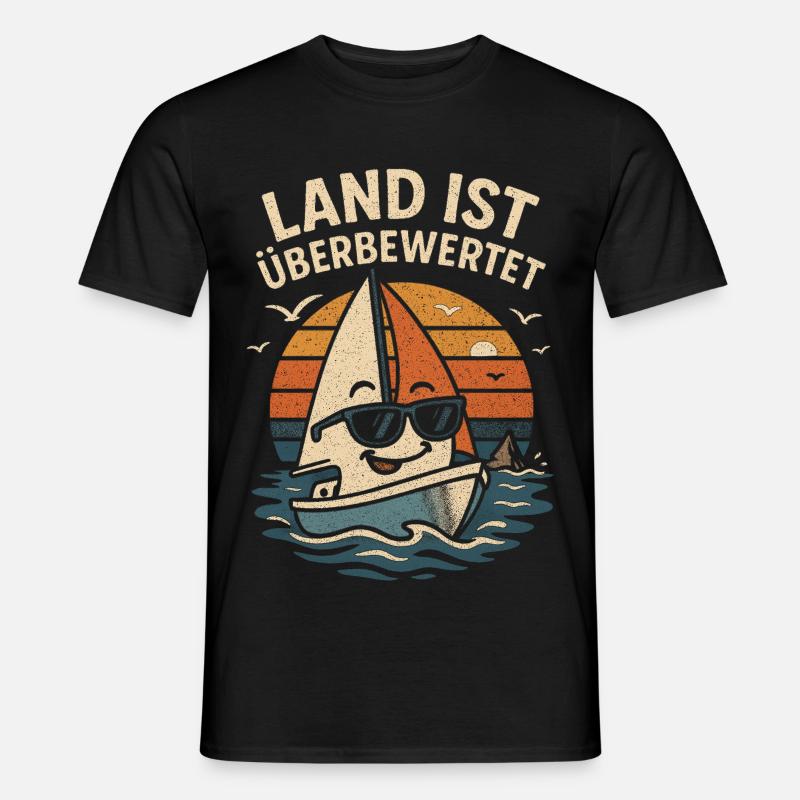 Überbewertetes Land Surfboot - Männer T-Shirt - Schwarz