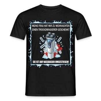 Dry Shaver Gift - Men's T-Shirt - black - Front - AI Model Male 178 light (178cm)