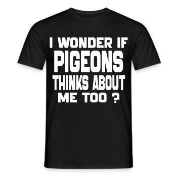 Ich frage mich, ob Tauben auch an mich denken - Männer T-Shirt - Schwarz - Vorne - AI Model Male 178 light (178cm)