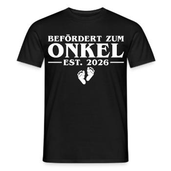 Promu à Oncle 2026 Annoncer la grossesse - T-shirt homme - noir - Devant - AI Model Male 178 light (178cm)