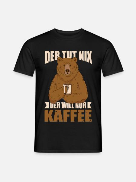 Kaffee Geschenk Bär Kaffeeliebhaber Männer - Männer T-Shirt - Schwarz
