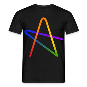 Rainbow A Star Gift - Men's T-Shirt - black - Front - AI Model Male 178 light (178cm)