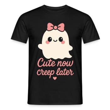 Mignon maintenant Creep plus tard Halloween Fantôme - T-shirt homme - noir - Devant - AI Model Male 178 light (178cm)
