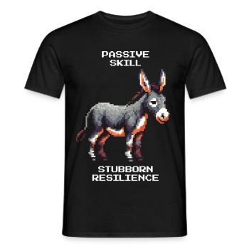 Esel: Sture Ausdauer | RPG Humor - Männer T-Shirt - Schwarz - Vorne - AI Model Male 178 light (178cm)