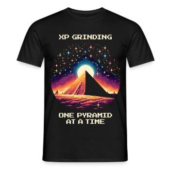 XP Grind : Pyramide par Pyramide | RPG Égypte - T-shirt homme - noir - Devant - AI Model Male 178 light (178cm)