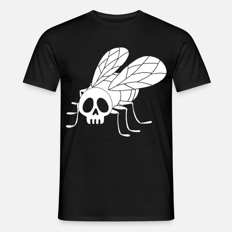 Fly Skull (weiß) - Männer T-Shirt - Schwarz