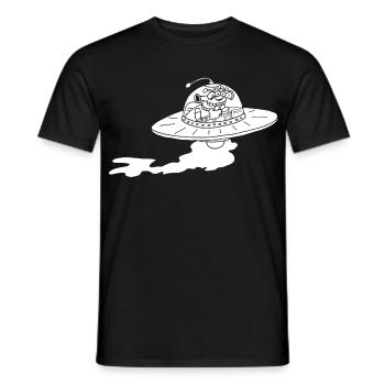 Außerirdisches Raumschiff (weiß) - Männer T-Shirt - Schwarz - Vorne - AI Model Male 178 light (178cm)