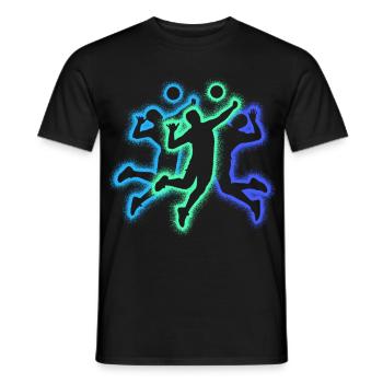 Volleyball Players Silhouettes Volleyball Players Boys - Men's T-Shirt - black - Front - AI Model Male 178 light (178cm)