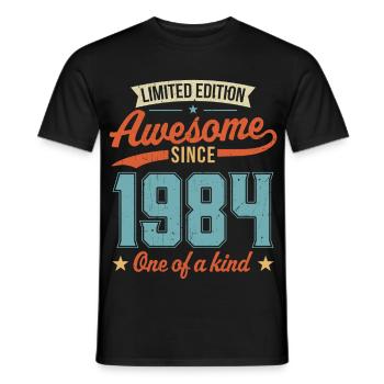 Awesome Since 1984 - Men's T-Shirt - black - Front - AI Model Male 178 light (178cm)
