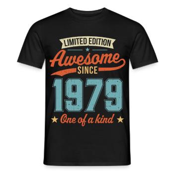 Awesome Since 1979 - Men's T-Shirt - black - Front - AI Model Male 178 light (178cm)