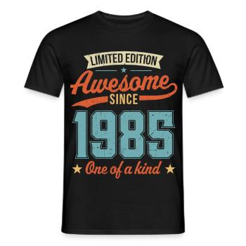 Génial depuis 1985 - T-shirt homme - noir - Devant - AI Model Male 178 light (178cm)